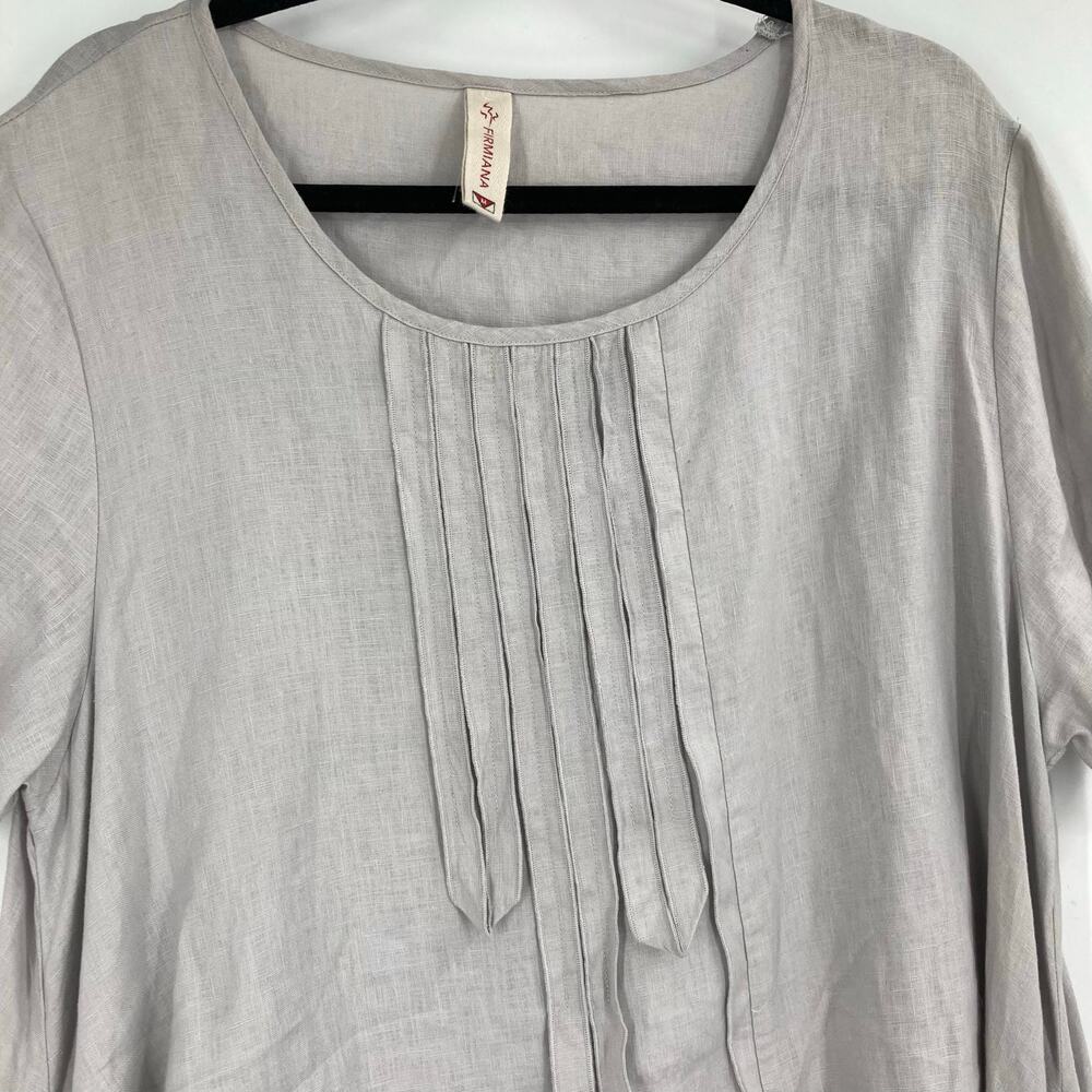 Firmiana Linen Boho Tunic Dress Lagenlook Asymmetric Layer Artsy Coastal Medium - Picture 4 of 13